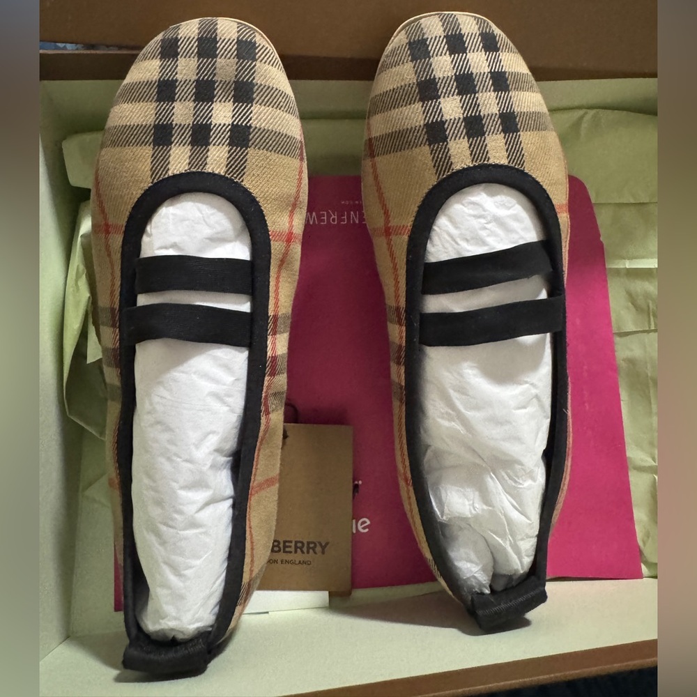 Kids Burberry Checkered Flats